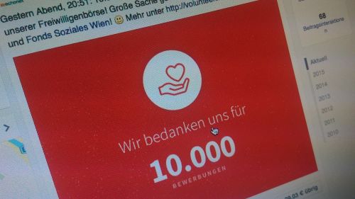 10.000er-Marke durchbrochen: Wiener Freiwilligenbörse © echonet communication GmbH